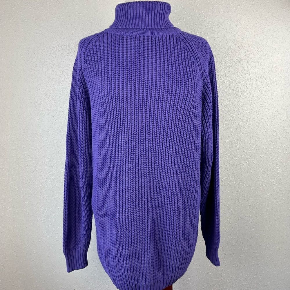 Vintage 80’s Partners Mervyn’s Puple Turtleneck Sweater Size S EUC